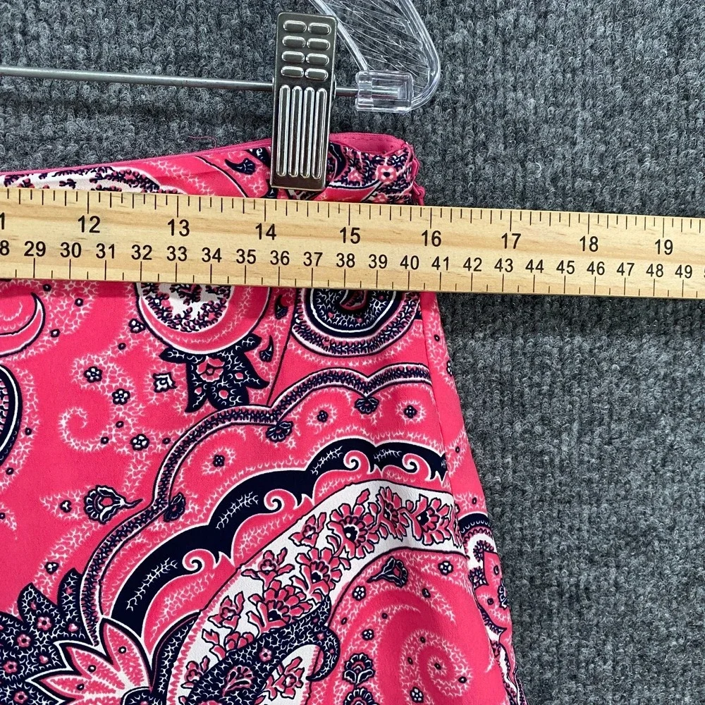 Vintage 90s Lauren Ralph Skirt 4 Pink Paisley Mid Rise Fit Flare Flowy Y2K Fairy